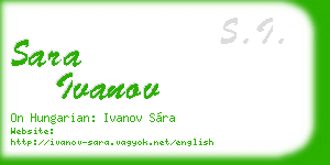 sara ivanov business card